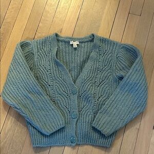 Topshop Textured Knit Cardigan - Teal